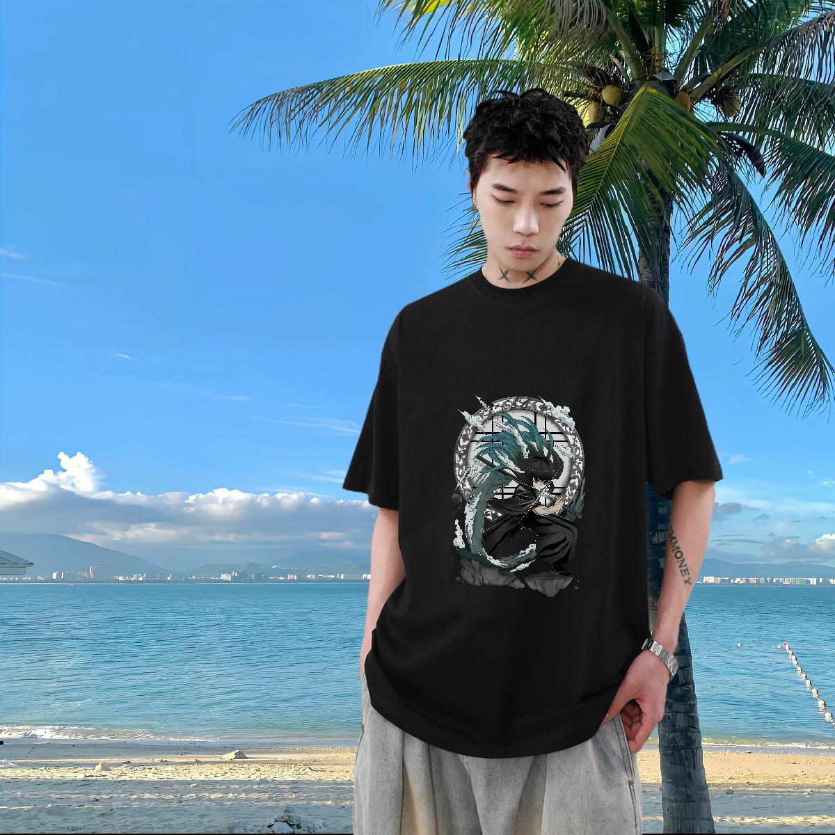 2024 T shirt Customized Street Couples T Shirts Cotton Breathable Short Sleeve Comfortable