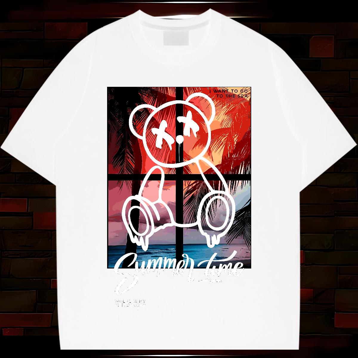 Soft Men Tops Tees Graffiti Art 230g Cotton Breathable Short Sleeve Sport T-Shirts for Men Custom Designer Fashion Tee Shirt