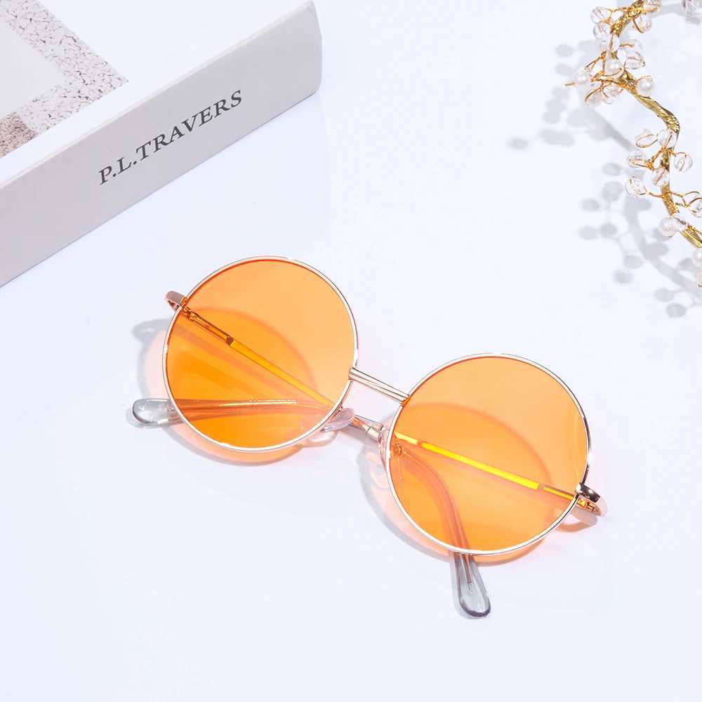 Sunglasses 1PC Retro Sunglasses for Children Candy Color Round Frame Sun Glasses for Boys Girls Anti-UV Vintage Sunglasses Eyewear
