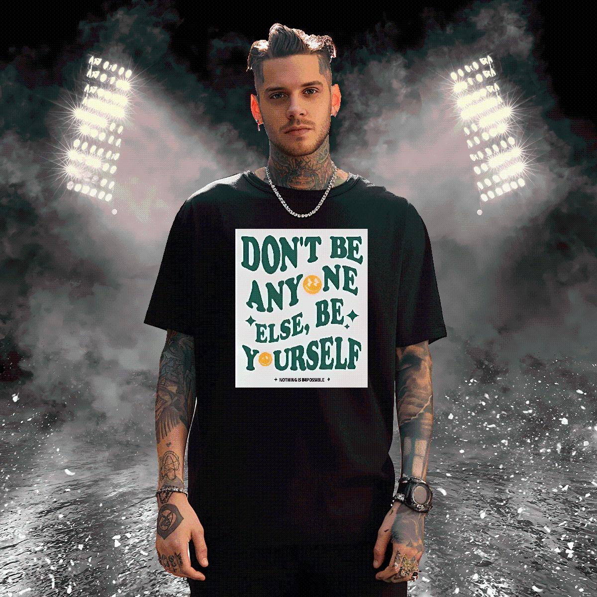 High Quality Men Tshirts don't be any one else 230g 100% Cotton Cotton Breathable Soft Street T-Shirts Plus Size Cartoon Casual New Wear