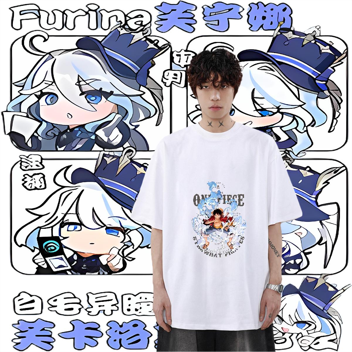 Fashion New T-Shirts for Men Plus Size Cartoon High Street Hip Hop Men Tshirts Breathable Short Sleeve 5A