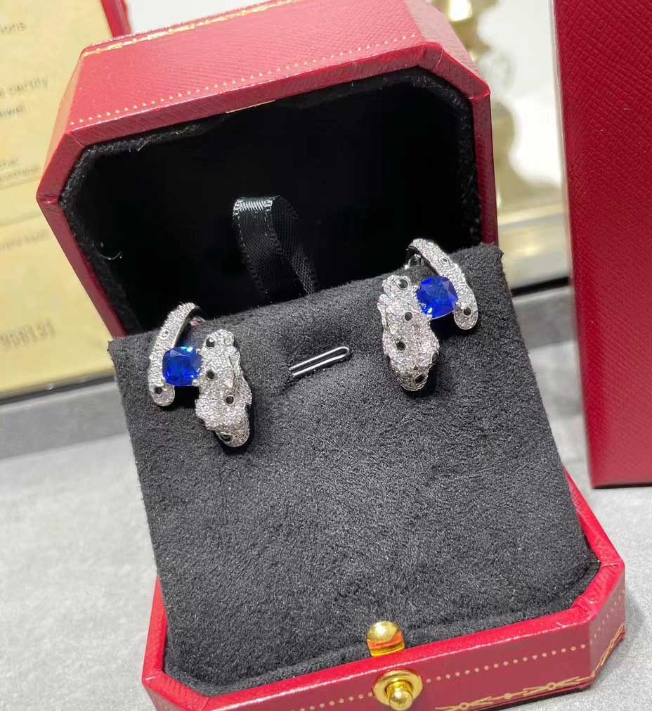 2024 V gold material Luxury quaity charm stud earring with diamond in silver plated have stamp box animal shape PS6151