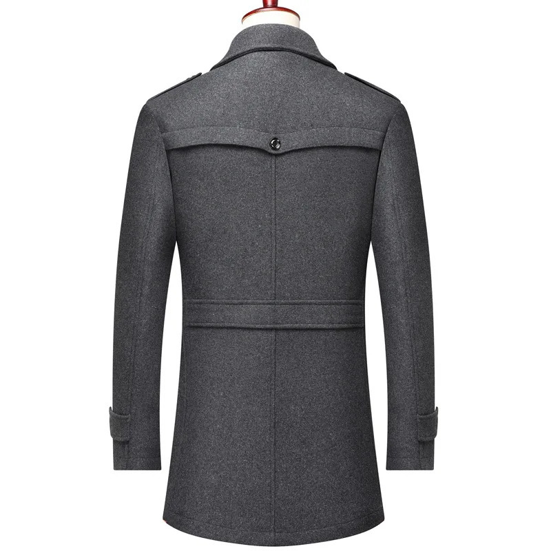 Men Business Casual woolen overcoat Top Grade Man Jacket Arrival Classic Long double Collar Coat Keep Warm parka 240711