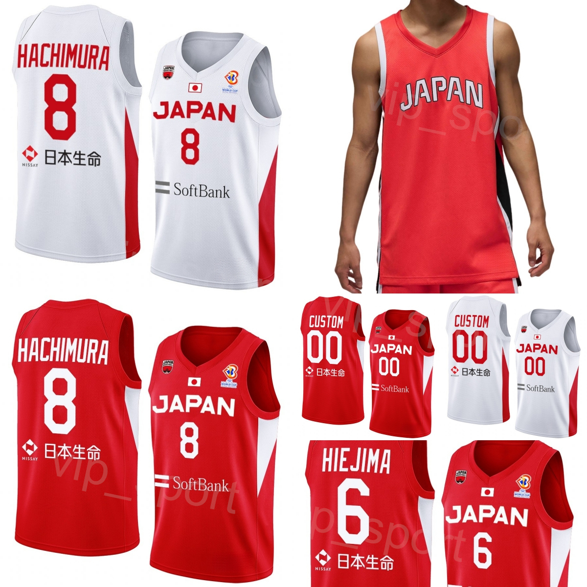 Printed 24 25 Japanese Basketball Japan 5 Yuki Kawamura Jersey 7 Kai Toews 6 Makoto Hiejima 24 Joshua Hawkinson 12 Yuta Watanabe 18 Yudai Baba National Team Shirt