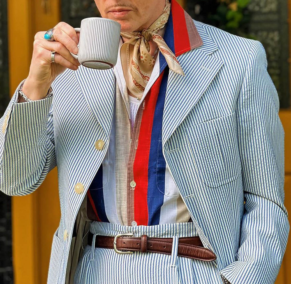 Striped Print Men Wedding Suits 2 Pieces Custom Made Notched Lapel Wedding Tuxedos For Business Groom Wear Party Birthday