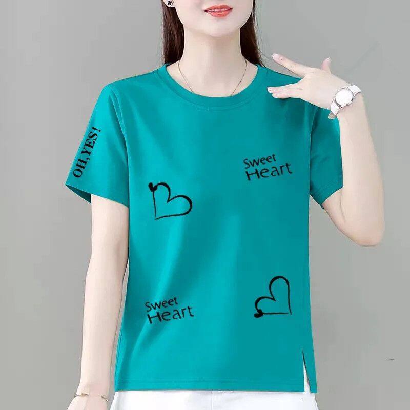Women's Korean Style Crop Tops Casual Short-sleeve Plus Size T-shirt