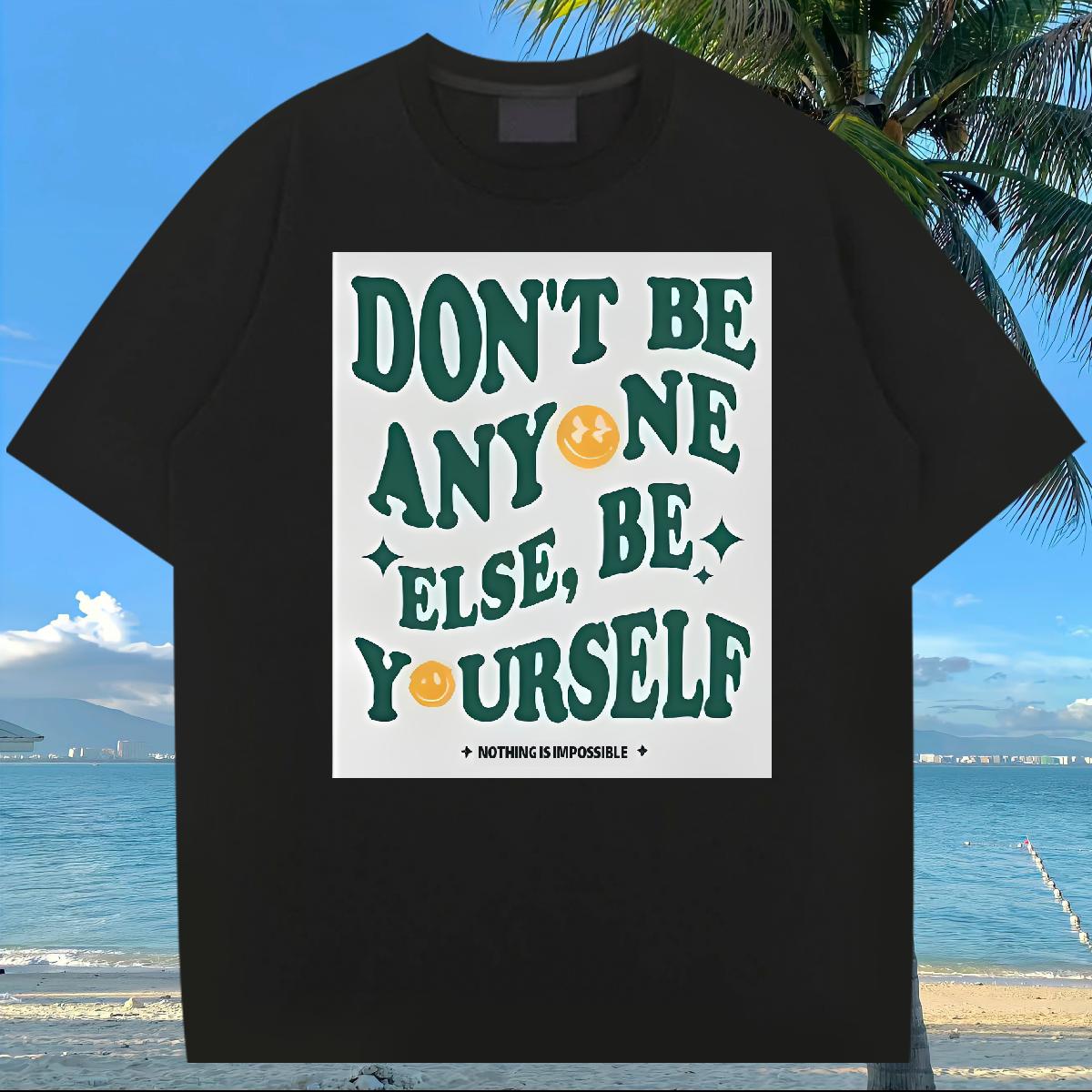 New Designer T Shirt For Man nothing is impossible 230g 100% Cotton White Plus Size Tshirts Street Wear Crew Neck Cotton Breathable Loose Fit Clothing