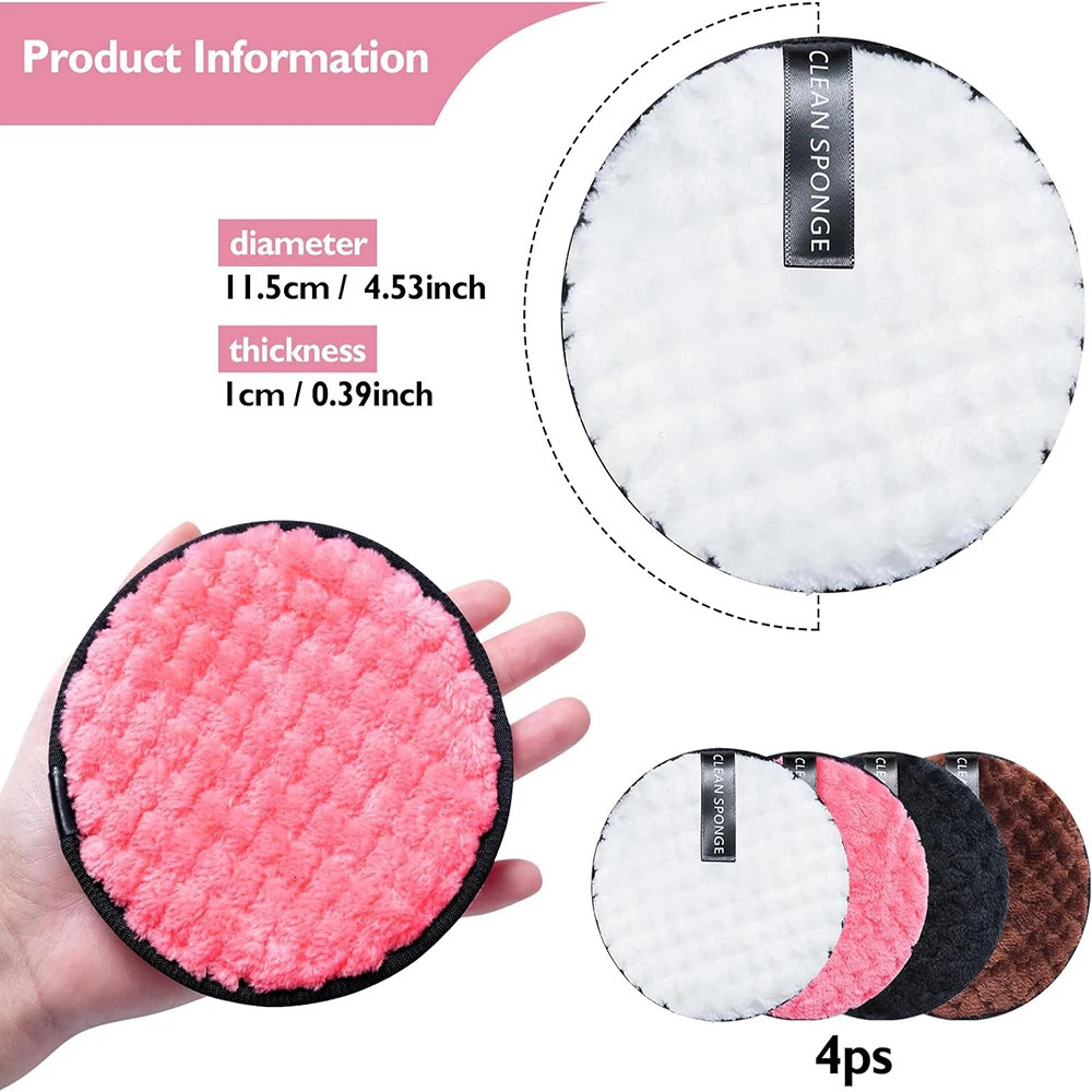 4 packs of makeup r powder puffs easy to wash face reusable makeup r cleaning tools 240715