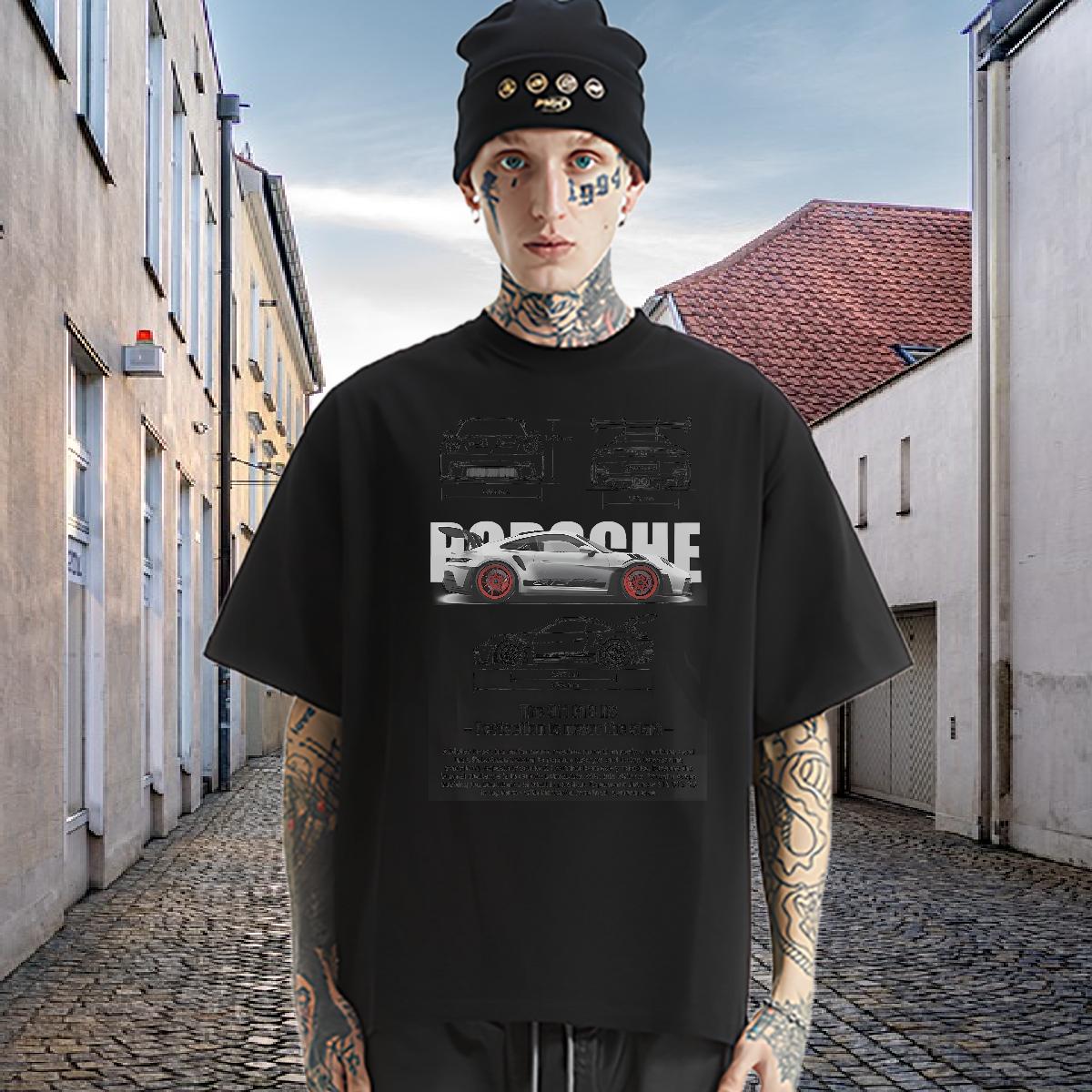 Classic Mens T Shirts fashion 100% Cotton 230g Hip Hop Street Cotton Breathable Short Sleeve Tshirts Brand Floral Print Clothings