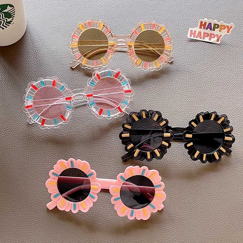 Sunglasses 2023 New Children Cute Sunflower Cartoon Sunglasses Kids Outdoor UV400 Protection Glasses Boys Girls Round Polarized Sunglasses
