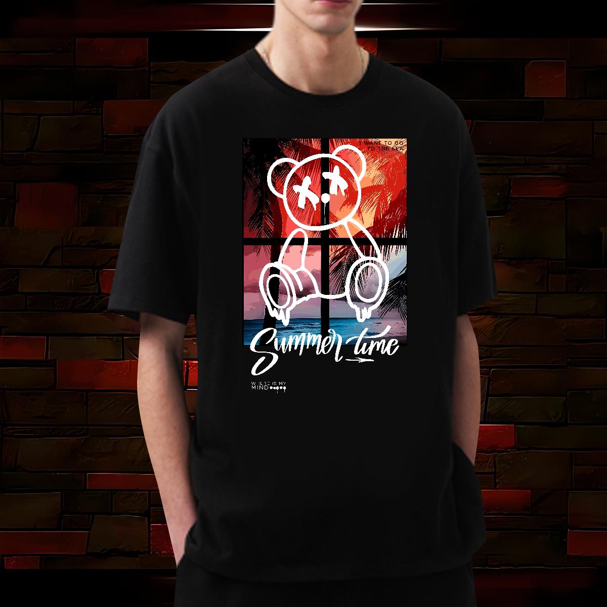 Soft Men Tops Tees Graffiti Art 230g Cotton Breathable Short Sleeve Sport T-Shirts for Men Custom Designer Fashion Tee Shirt