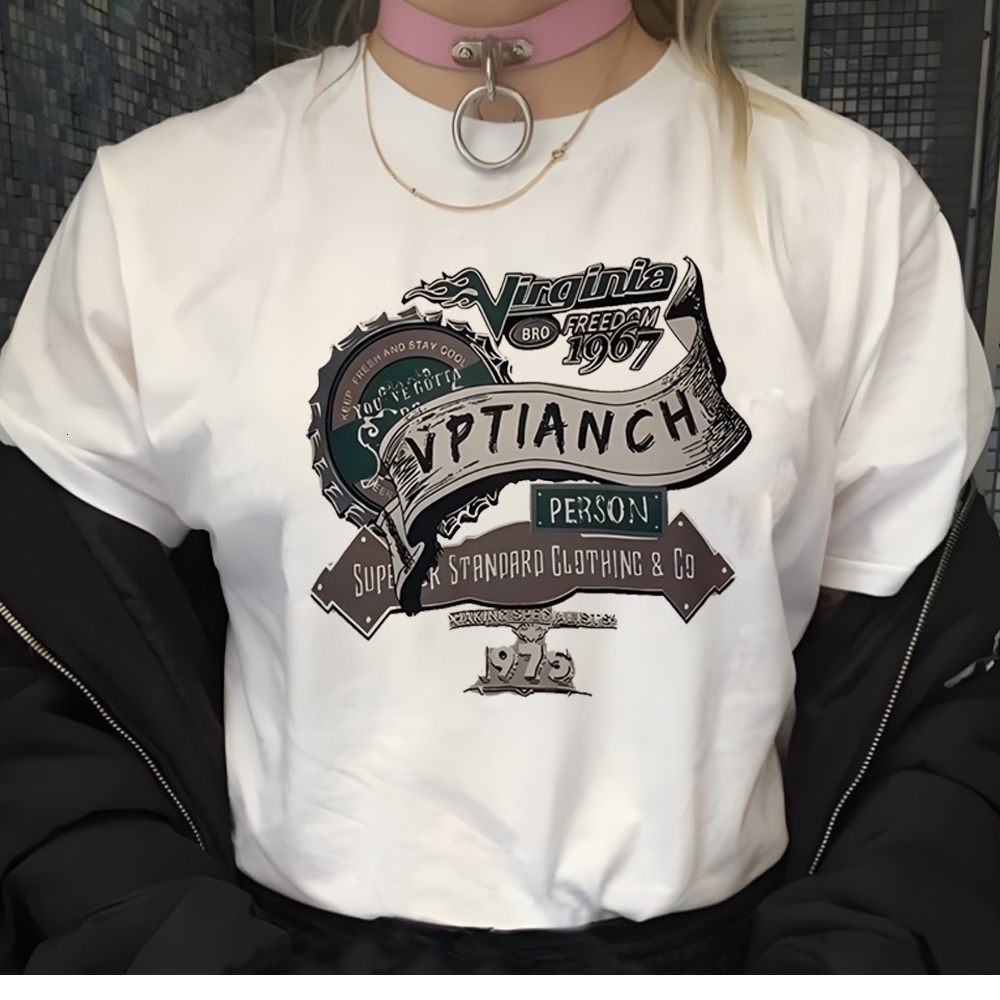 Designer Couple Retro Top Female Anime T-shirt Girl Street Clothing y2k Pattern Clothing