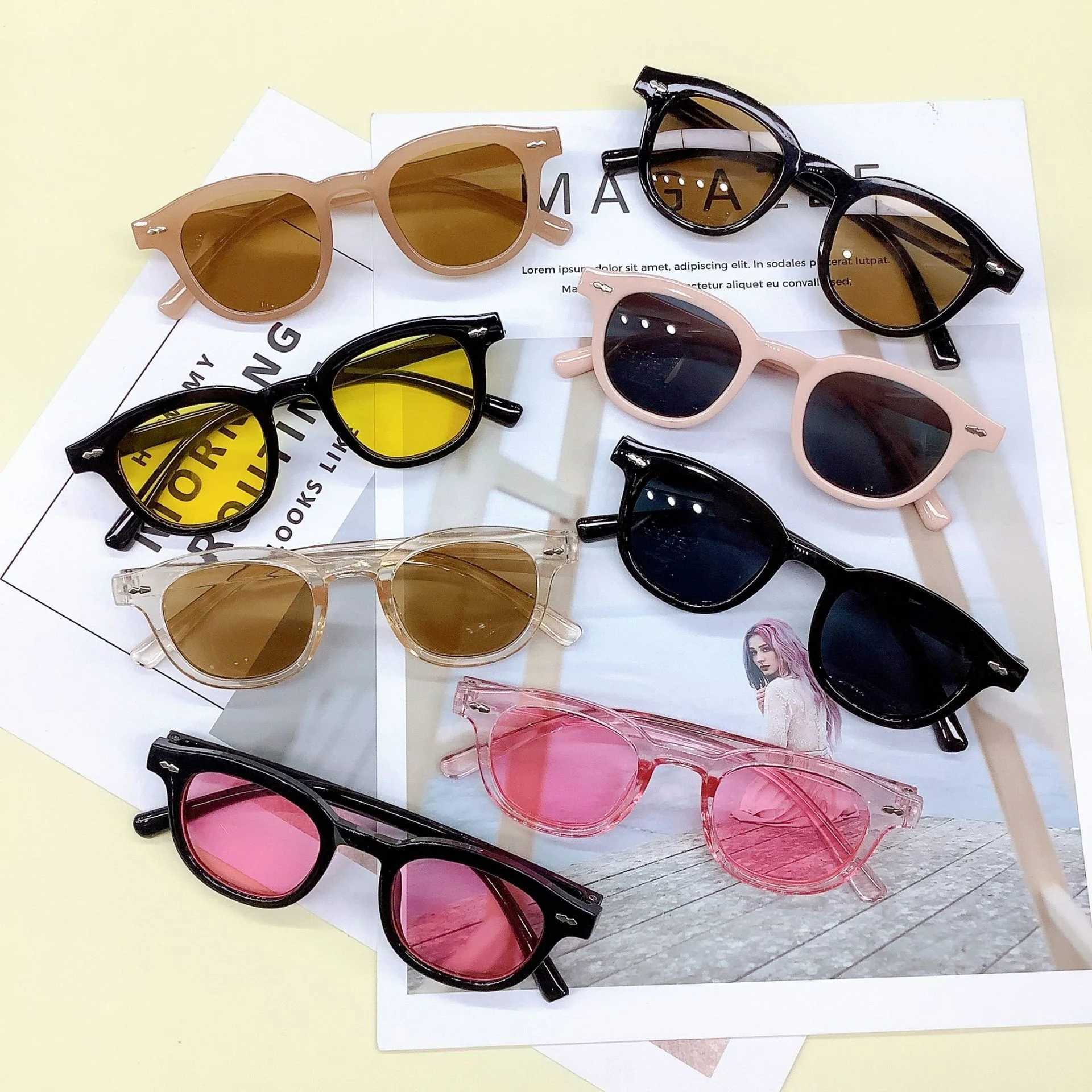 Sunglasses New fashion rice nail childrens sunglasses travel anti-ultraviolet childrens sunglasses trend glasses