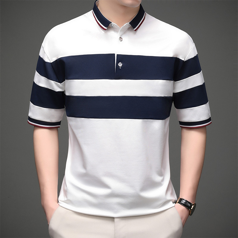 Lighing Delivery Timor Lizard 2024 Summer Men's Polo Shirt T-shirt Ice Silk Thin Edition Flip Collar Short Sleeve Versatile Business Leisure Tren