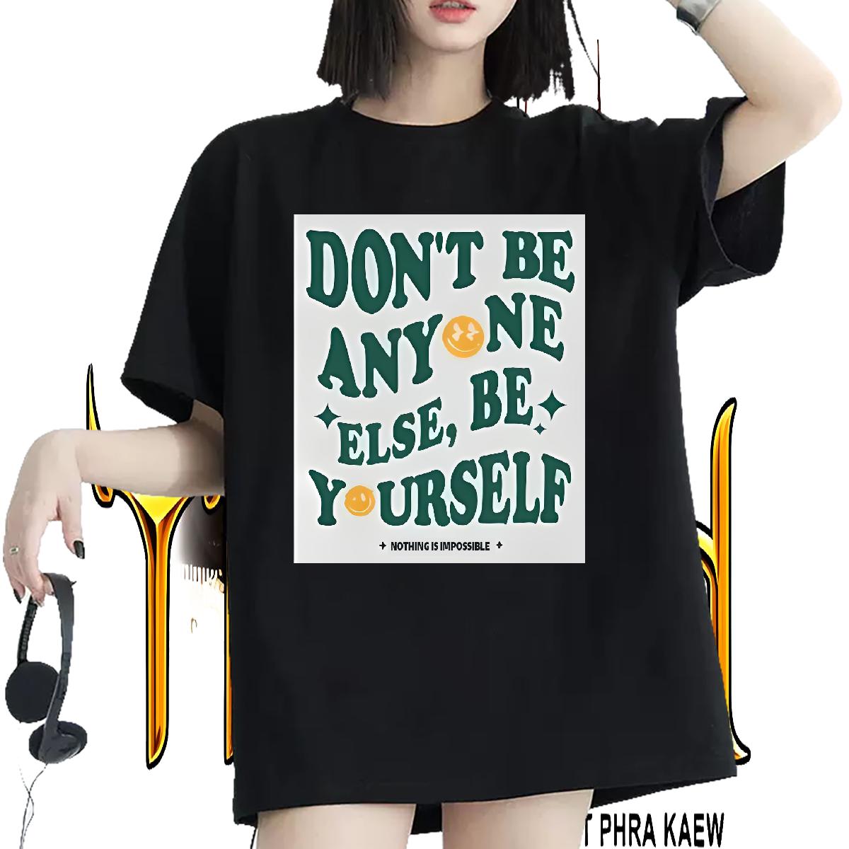 New T shirt Cotton Breathable Short Sleeve nothing is impossible 230g Cotton Outdoor Women Tees Customized Loose fit Polos