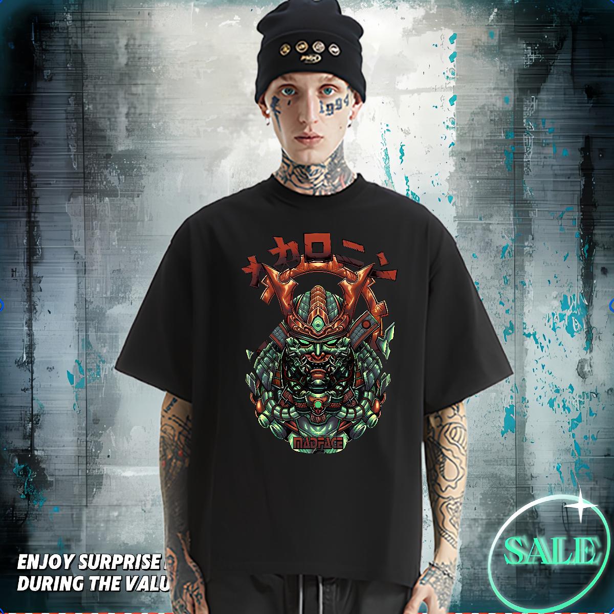 Classic Casual Mens T Shirts fashion 100% Cotton 230g Oversized Anime Printing Street Men Tees 180g Cotton Unisex