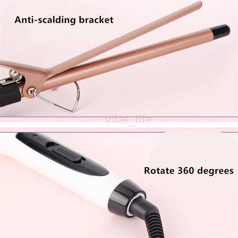1PC 9mm 13mm 22mm Professional Gold Electric Hair Curler Curling Iron Hair Waver Pear Flower Cone Curling Wand Styling Tool 2#CL240716