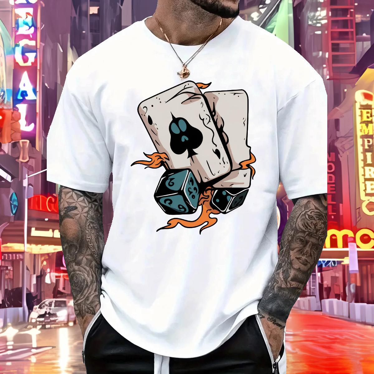 Brand Man T Shirts Poker 230g 100% Cotton Customized Sports Casual Men Clothes T-Shirt Cotton Breathable Soft Wholesale