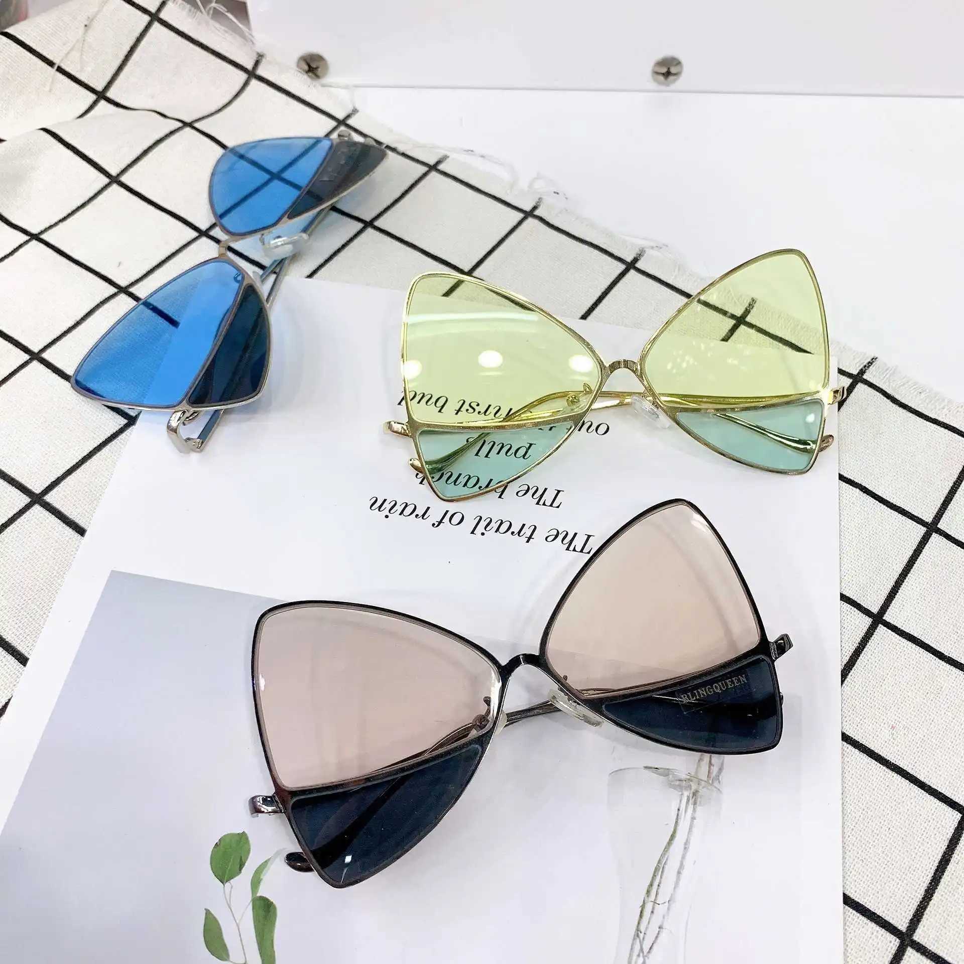 Sunglasses metal New child style parent frame personalized butterfly childrens Sunglasses ocean film trend Street Photo cool glasses B103