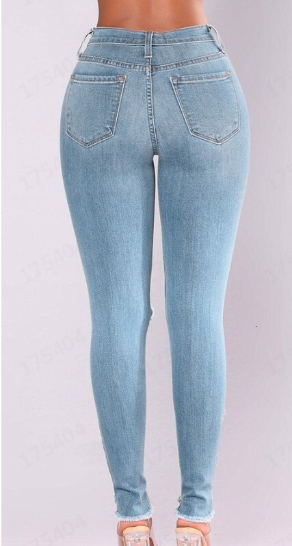 Quality Women's Denim Hole Skinny Stretchy Pencil Plus Size Jean Pants High Waist Jeans For Women