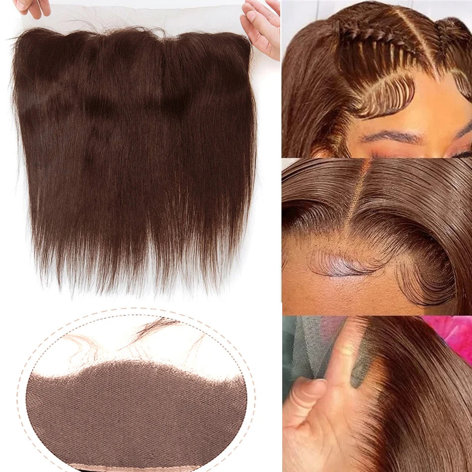 5x5 6x6 7x7 HD Lace Clsoure Brazilian Bone Straight 100% Virgin Human Hair Dark Brown Color 13x4 13x6 Ear To Ear Lace Frontal For Women