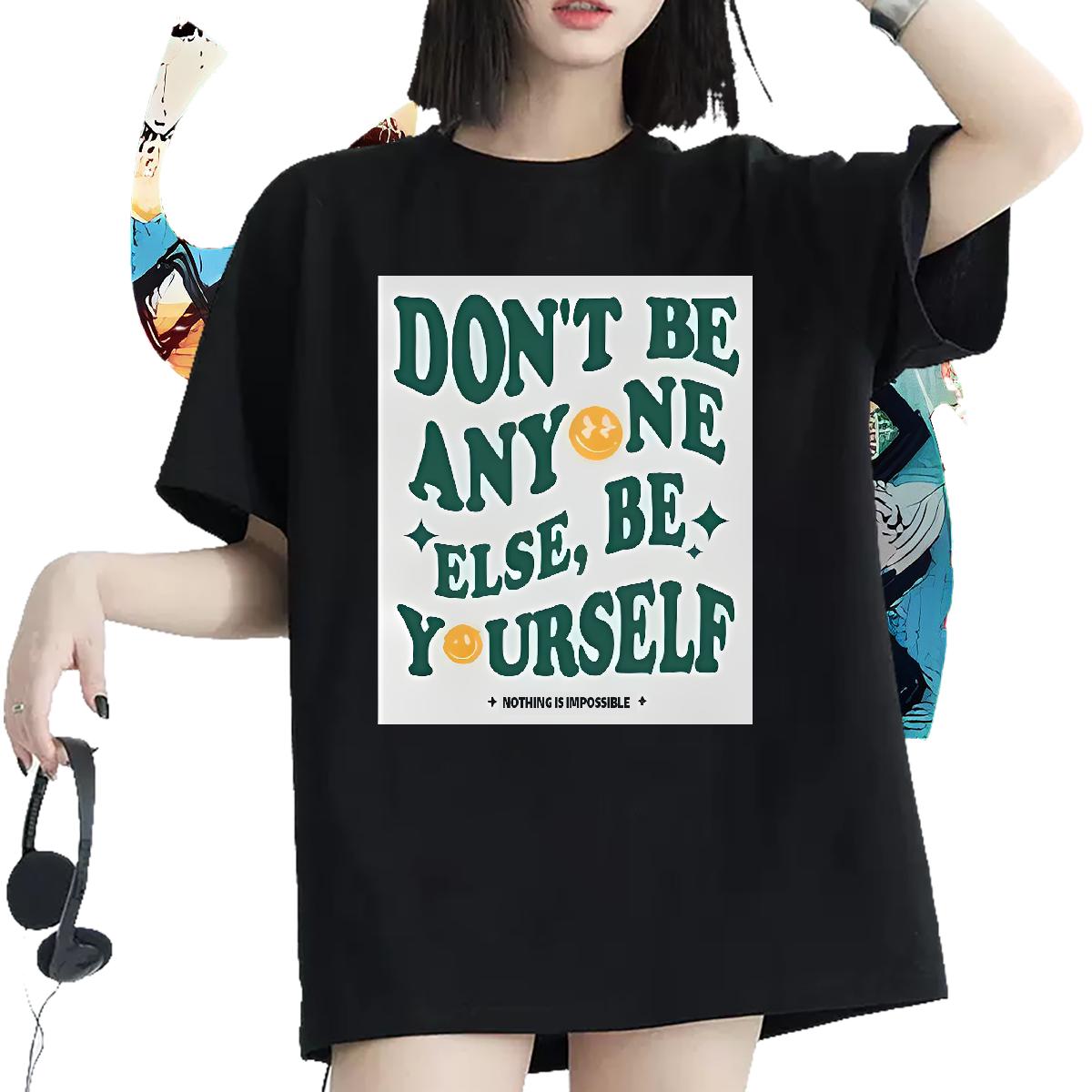Fashion New Women T Shirts Cotton O Neck Short Sleeves nothing is impossible 230g Cotton Sport Lady T shirt Plus Size Custom Soft Tshirts