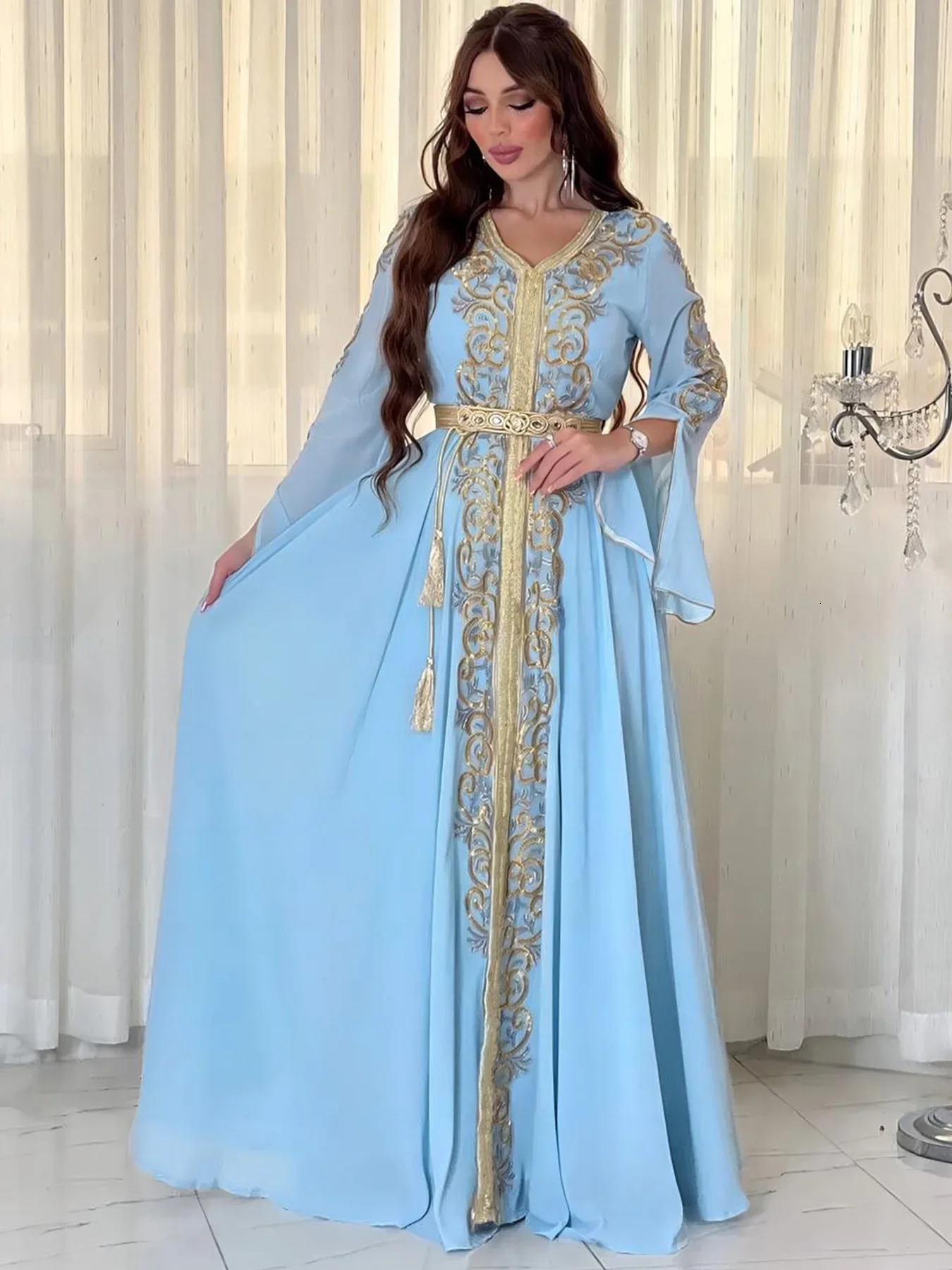 Eid Muslim Party Dress for Women Abaya Emboridery Jalabiya Morocco Dresses Abayas Kaftan Islam Vestidos Arab Long Robe 240715