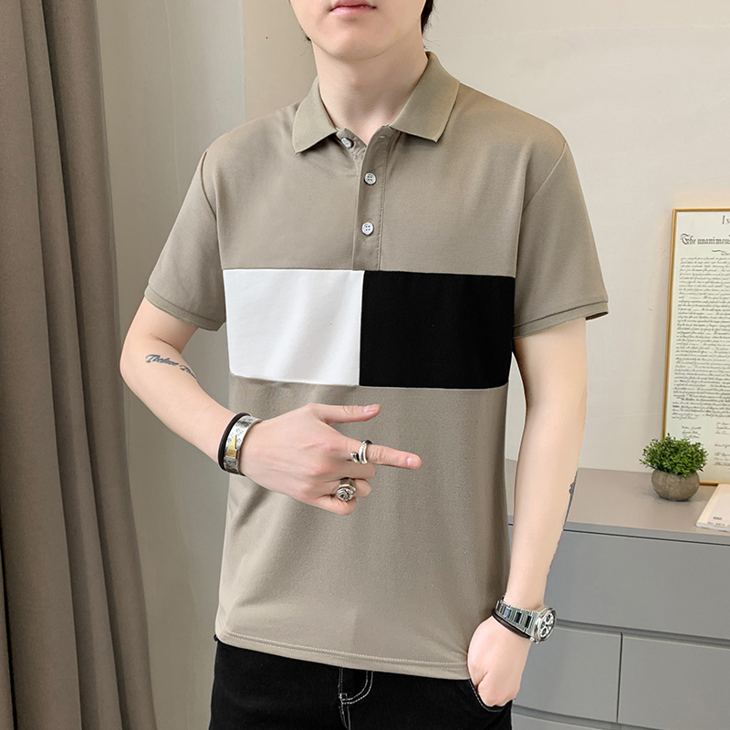 2024 Short Summer POLO Shirt Trendy and Handsome Flip Collar Half sleeved Top Men's
