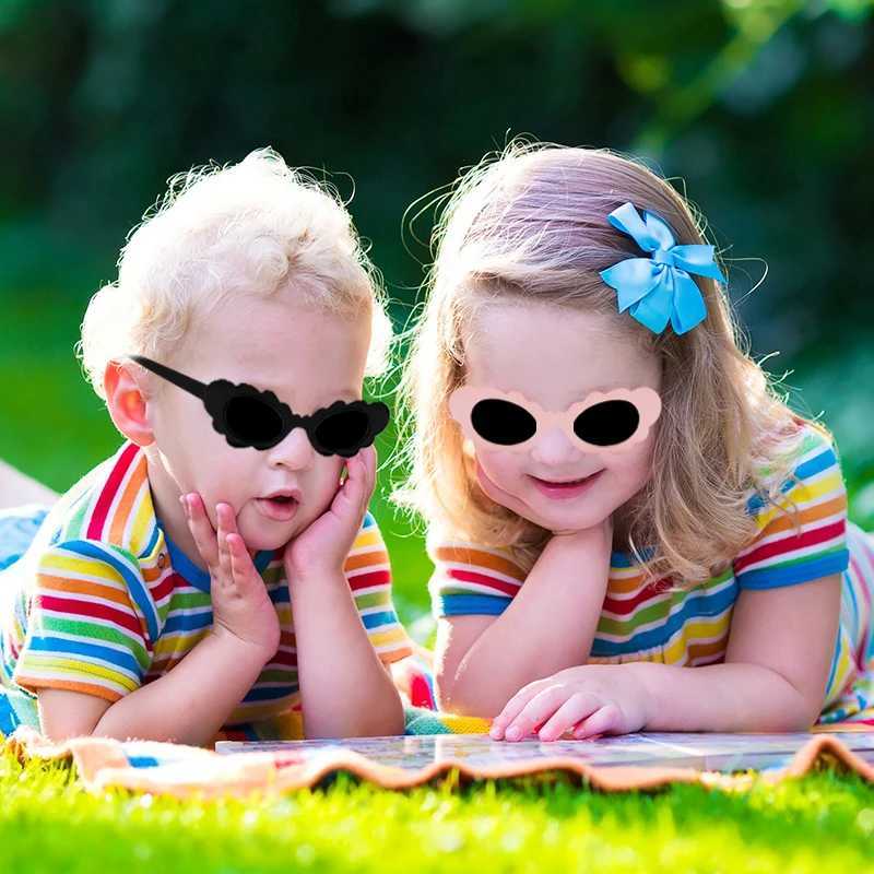 Sunglasses 2024 New Children Cloud Cat Eye Shaped Candy Color Sunglasses UV400 Girls Boys Outdoor Sun Protection Sunglasses Kid Sun Glasses