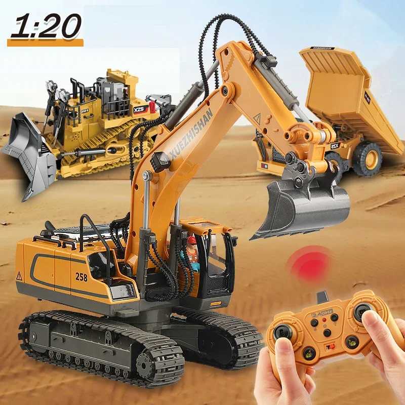 Rc Excavator Forklift Electric Bulldozer Dump Truck 4WD Remote Control Cars Engineering Vehicle Kids Toy for Boys Children GiftsM0715