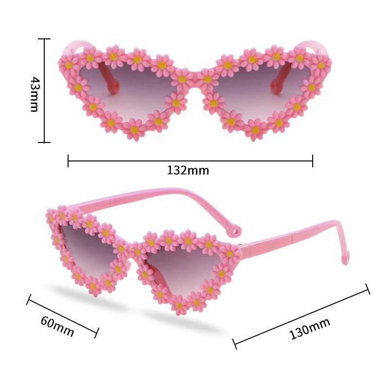 Sunglasses 2023 Newest Children Colors Round Flower Cat Eye Shape Sunglasses Girls Boys UV400 Outdoor Protection Glasses Kids Sun Glasses