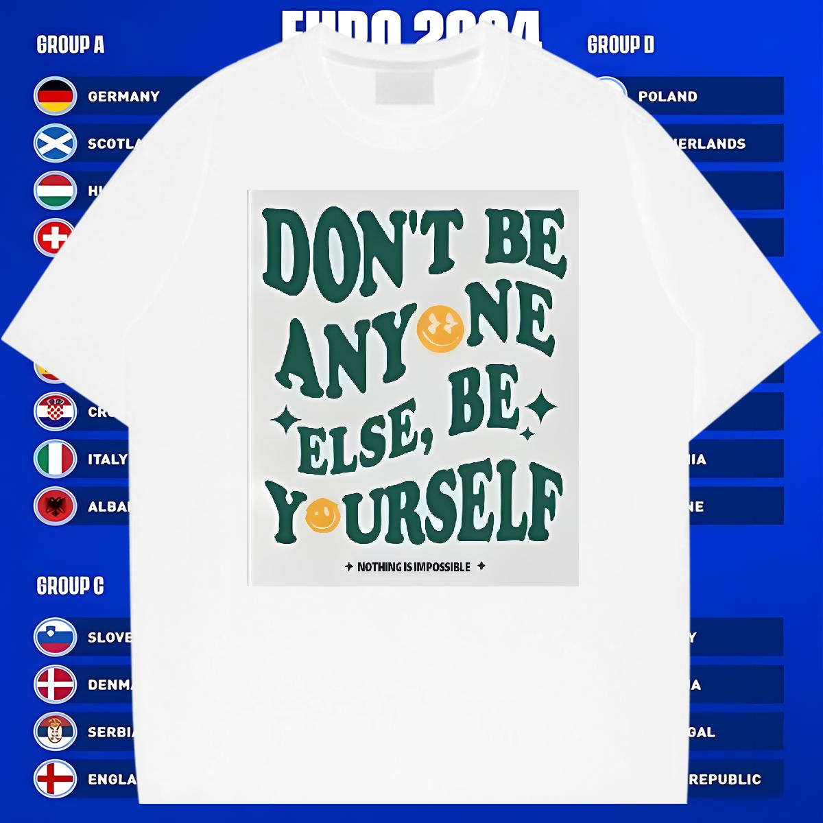 Stylist T-Shirts for Men be yourself 230g Cotton DIY Printed Men Tops Tees Beach Crew Neck Cotton Brand Wear