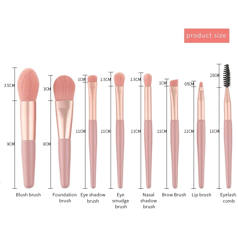 8-piece professional makeup brush set cosmetic powder eye shadow basic powder blusher mixed concealer cosmetic tool brush 240715