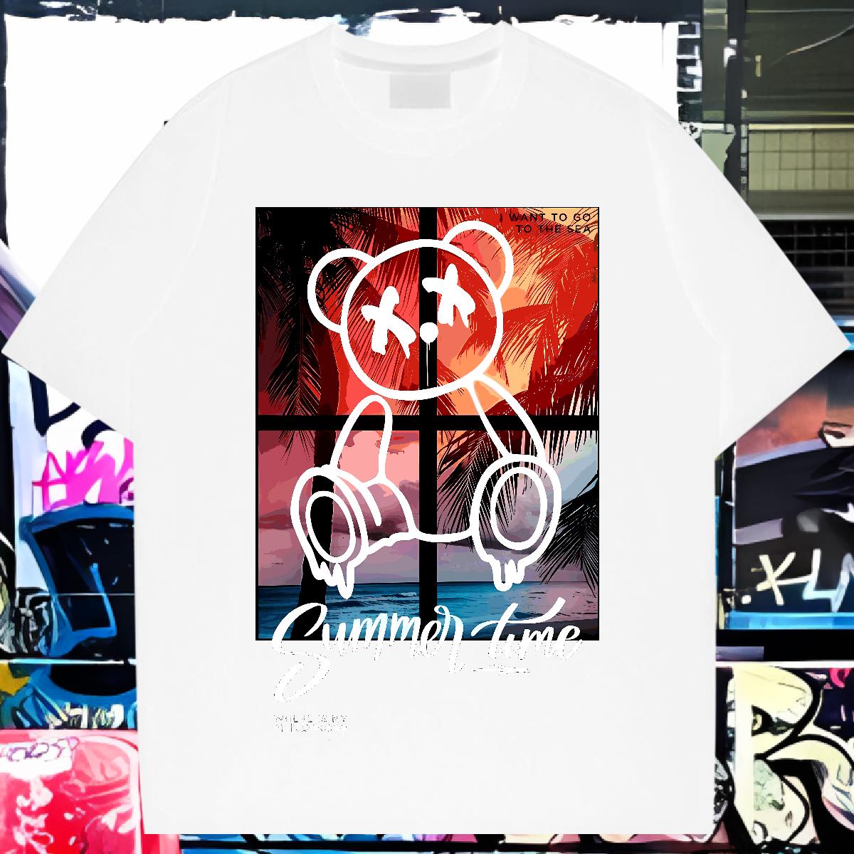 New Arrival Men T Shirts Graffiti Art 230g Cotton Graphic Tshirt for Man Woman Spring Summer Round Neck Short Sleeve High Quality Tops