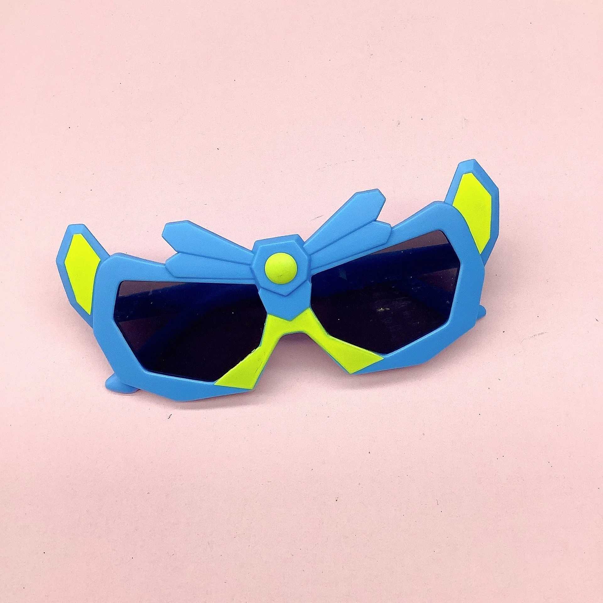 Sunglasses Fashionable childrens sunglasses cartoon deformable sunglasses boys and girls personality diamond shape anti-ultraviolet