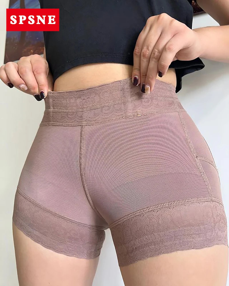 WomenS Shapewear Tummy Control Pink Buttocks Pants Low Waisted Without Marks Butt Lift Short Shaper 240715