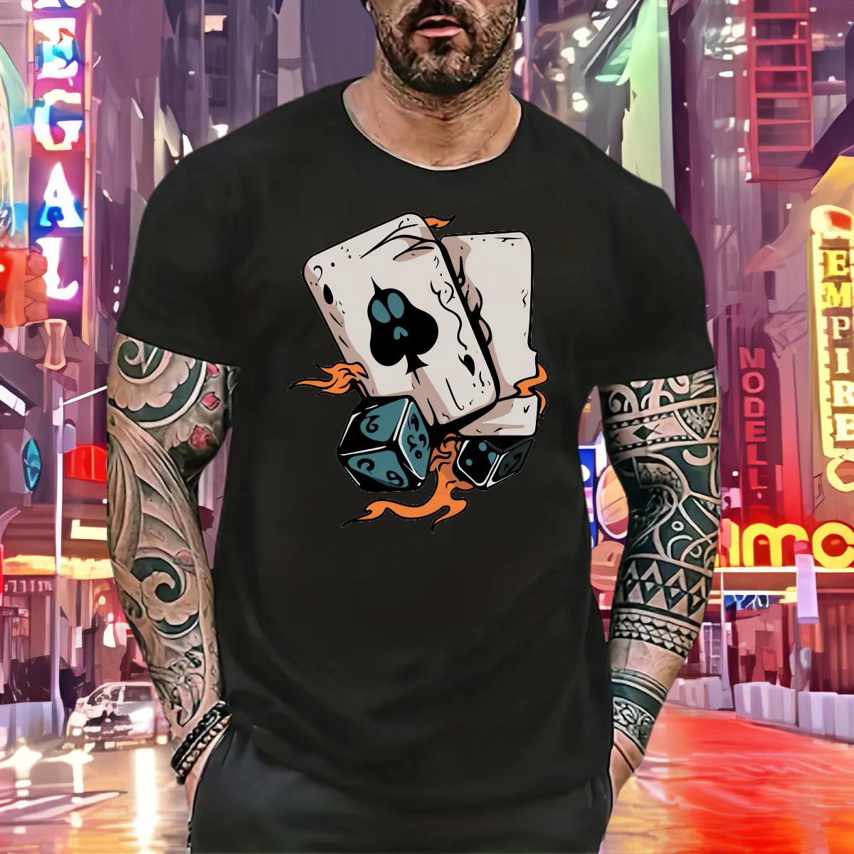 Brand Man T Shirts Poker 230g 100% Cotton Customized Sports Casual Men Clothes T-Shirt Cotton Breathable Soft Wholesale