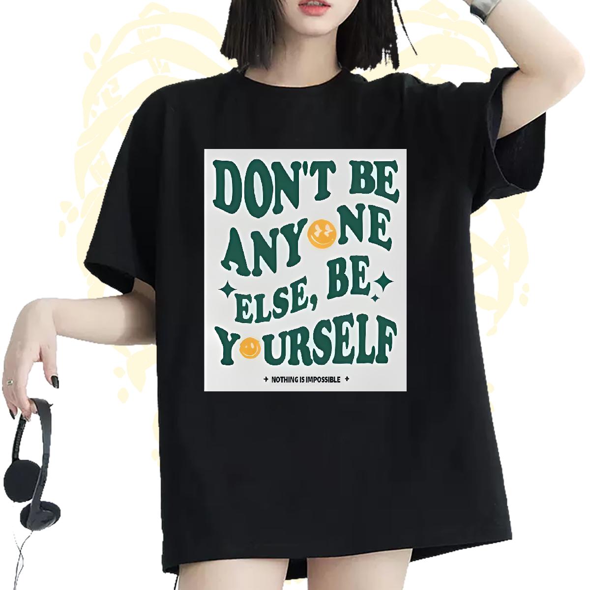 Custom T-Shirts Crew Neck Cotton Breathable nothing is impossible 230g 100% Cotton Daily Wear Unisex Tshirts Floral Print Designer Nice Tees