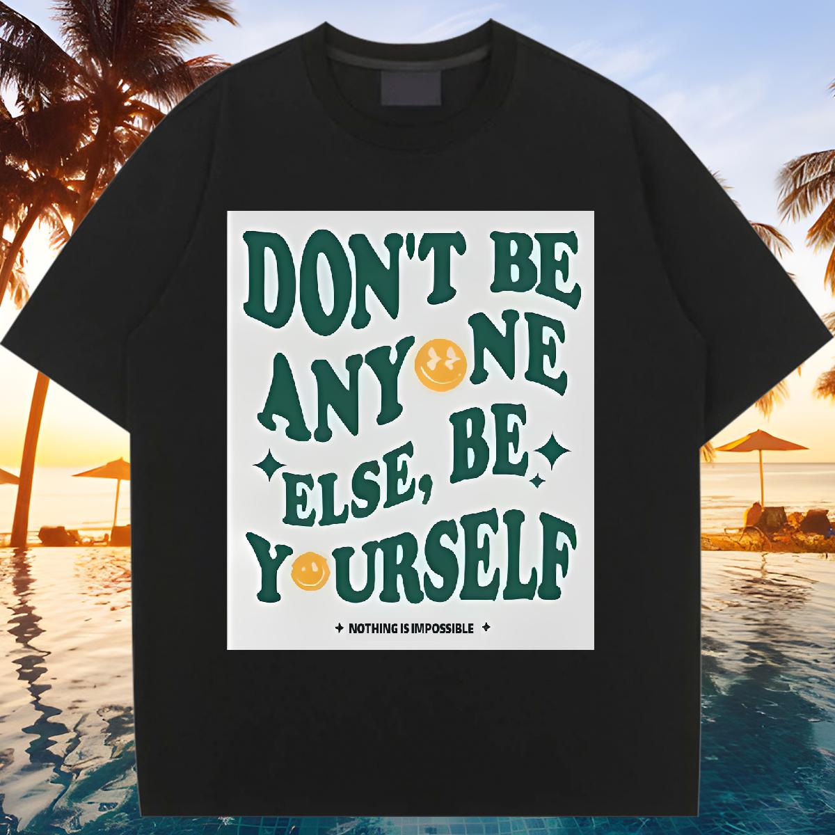 Custom T-Shirts Cotton O Neck Short Sleeves nothing is impossible 230g 100% Cotton Casual Daily Wear Unisex Tshirts Customized Female Top Shirts