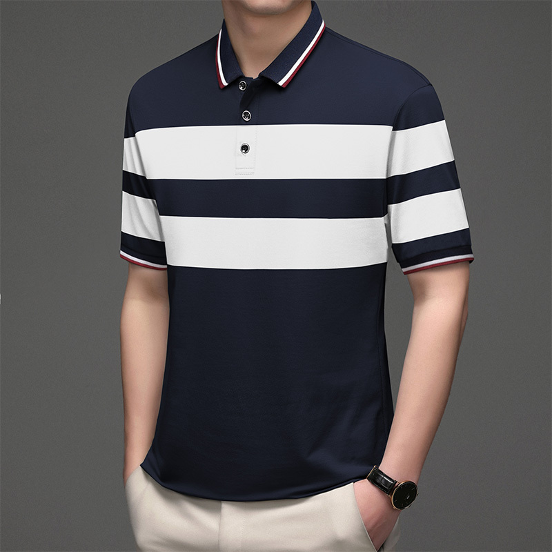 Lighing Delivery Timor Lizard 2024 Summer Men's Polo Shirt T-shirt Ice Silk Thin Edition Flip Collar Short Sleeve Versatile Business Leisure Tren
