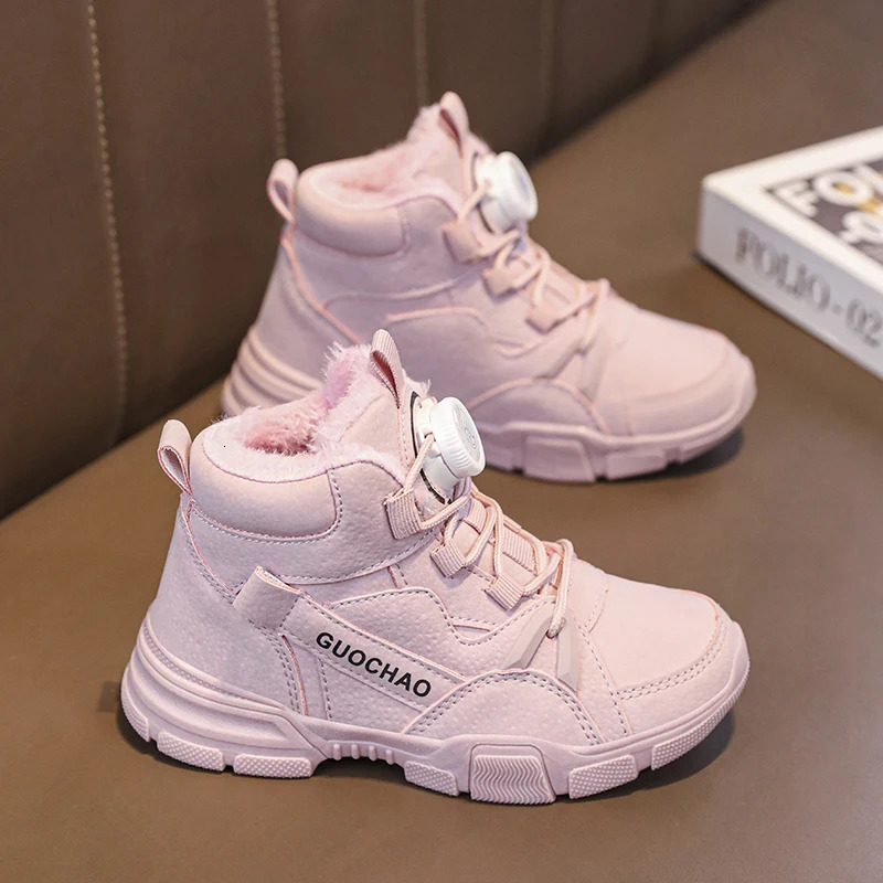 Children Winter Casual Shoes Kids Snow Boots Velvet and Thickening Warm Shoes Girls Boys Boot Wear-resistant Anti-slip Shoes 240711