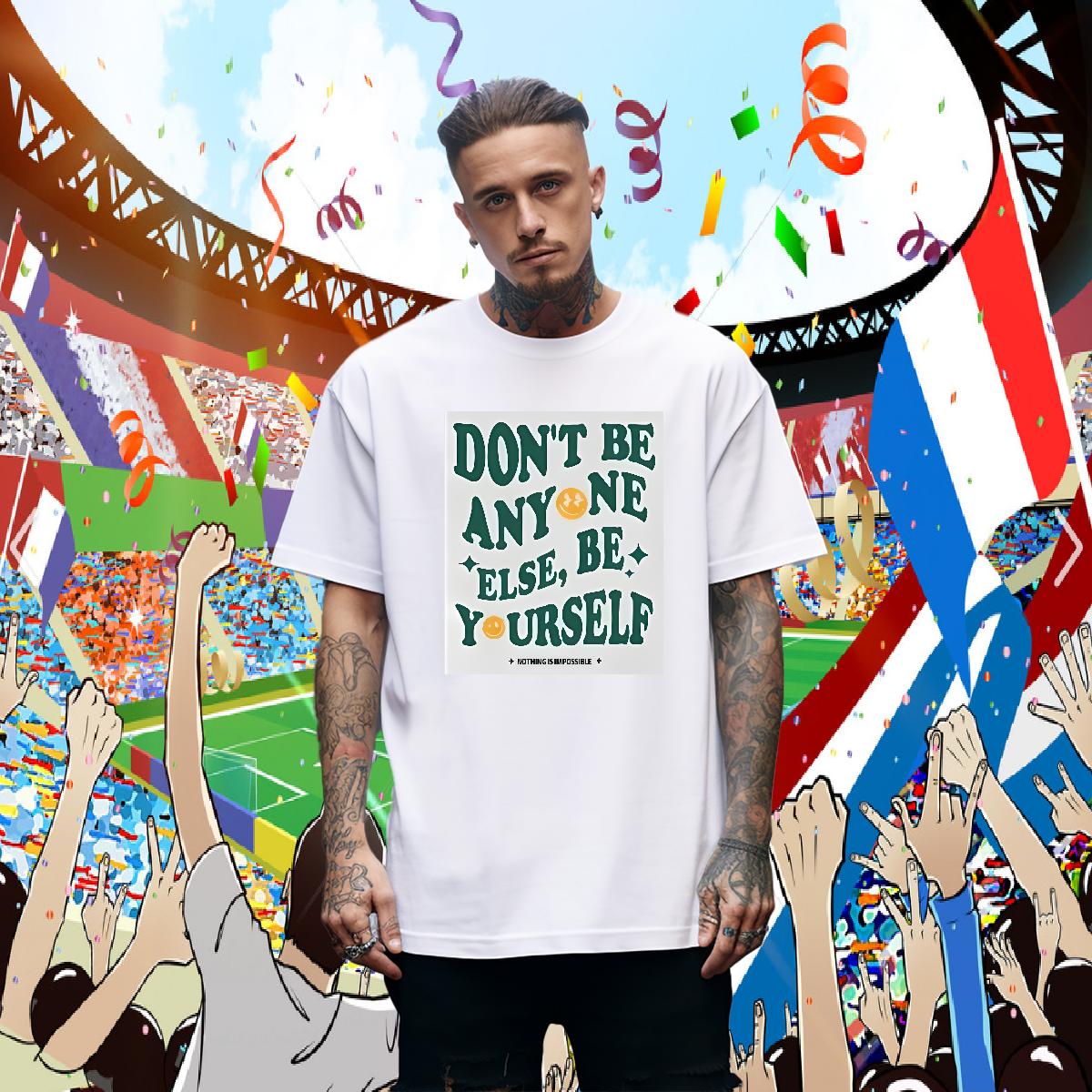 Custom Mens T Shirts be yourself 230g 100% Cotton Custom Printed Tshirts Sport Breathable Short Sleeve Popular Tops Tees