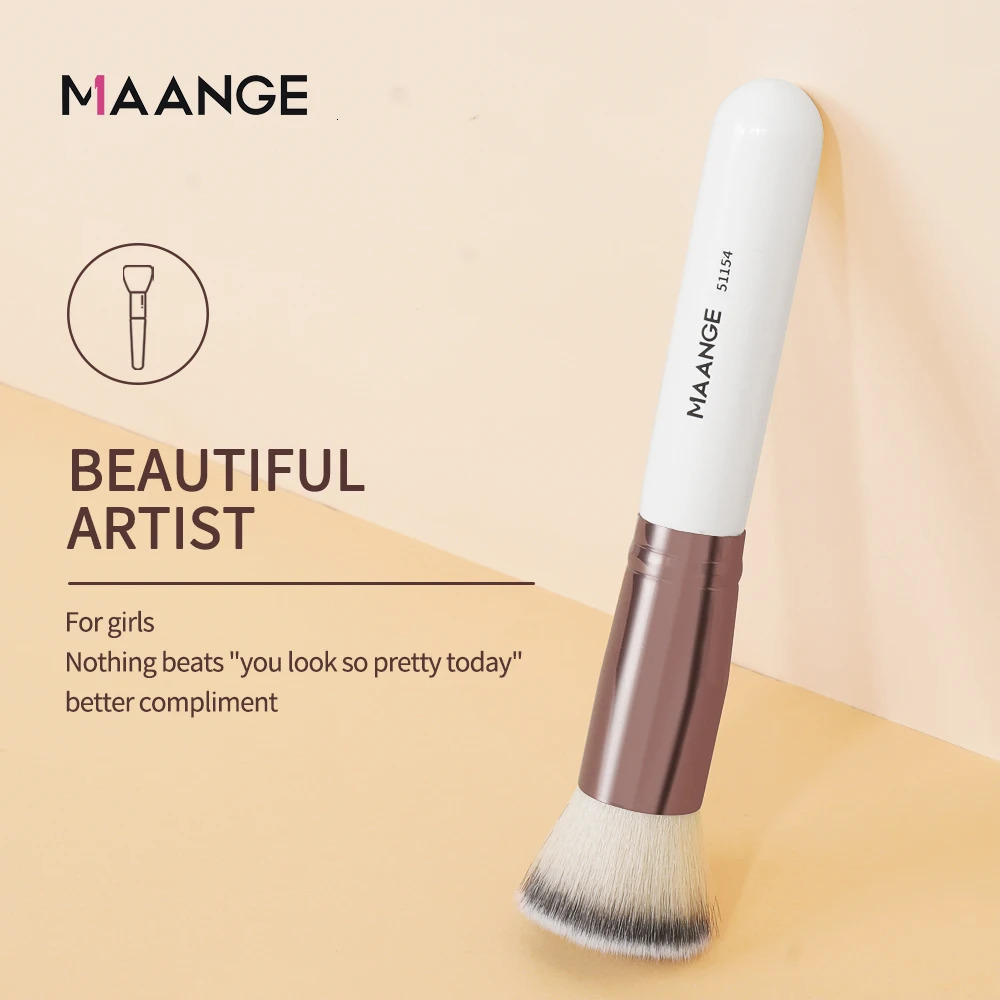 Maange 1 cosmetic brush with box of basic concealer powder powder blusher contour brush density soft bristle brush female beauty tools 240715
