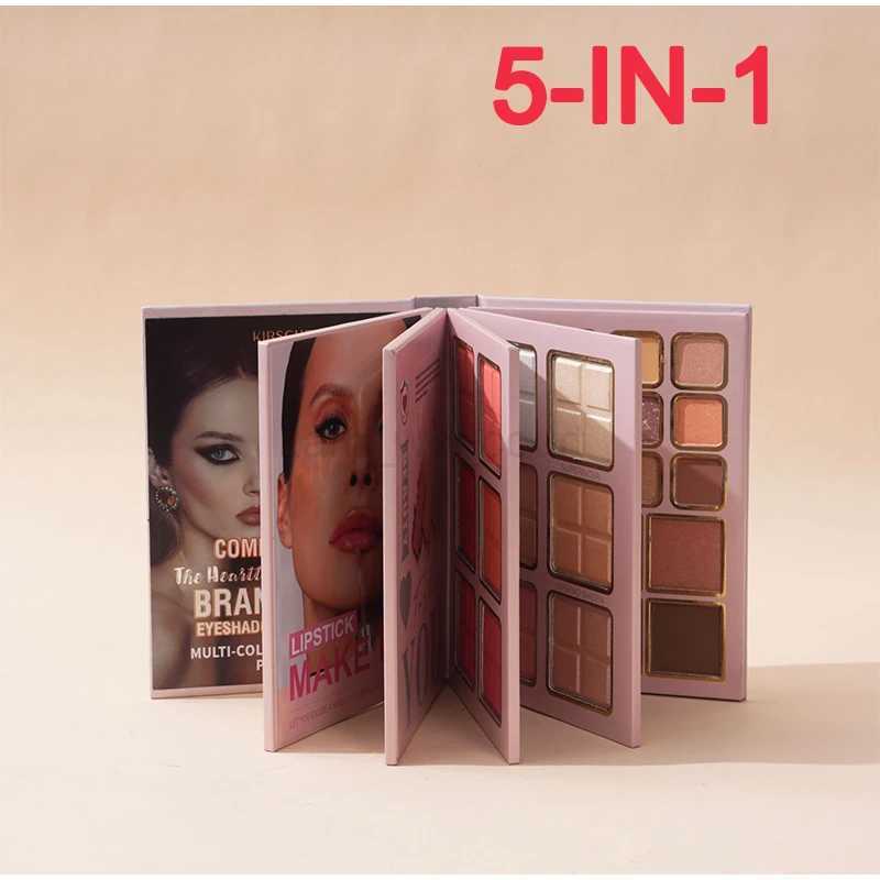 5-layer Book Palette High-gloss Blush Eyeshadow 5-in-1Multifunctional MakeupSet Easy to Carry Fashion Women MakeUp ToolsM240716