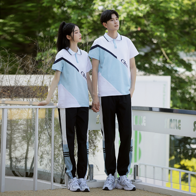Polo shirt simple short sleeved summer student school uniform couple different sportswear