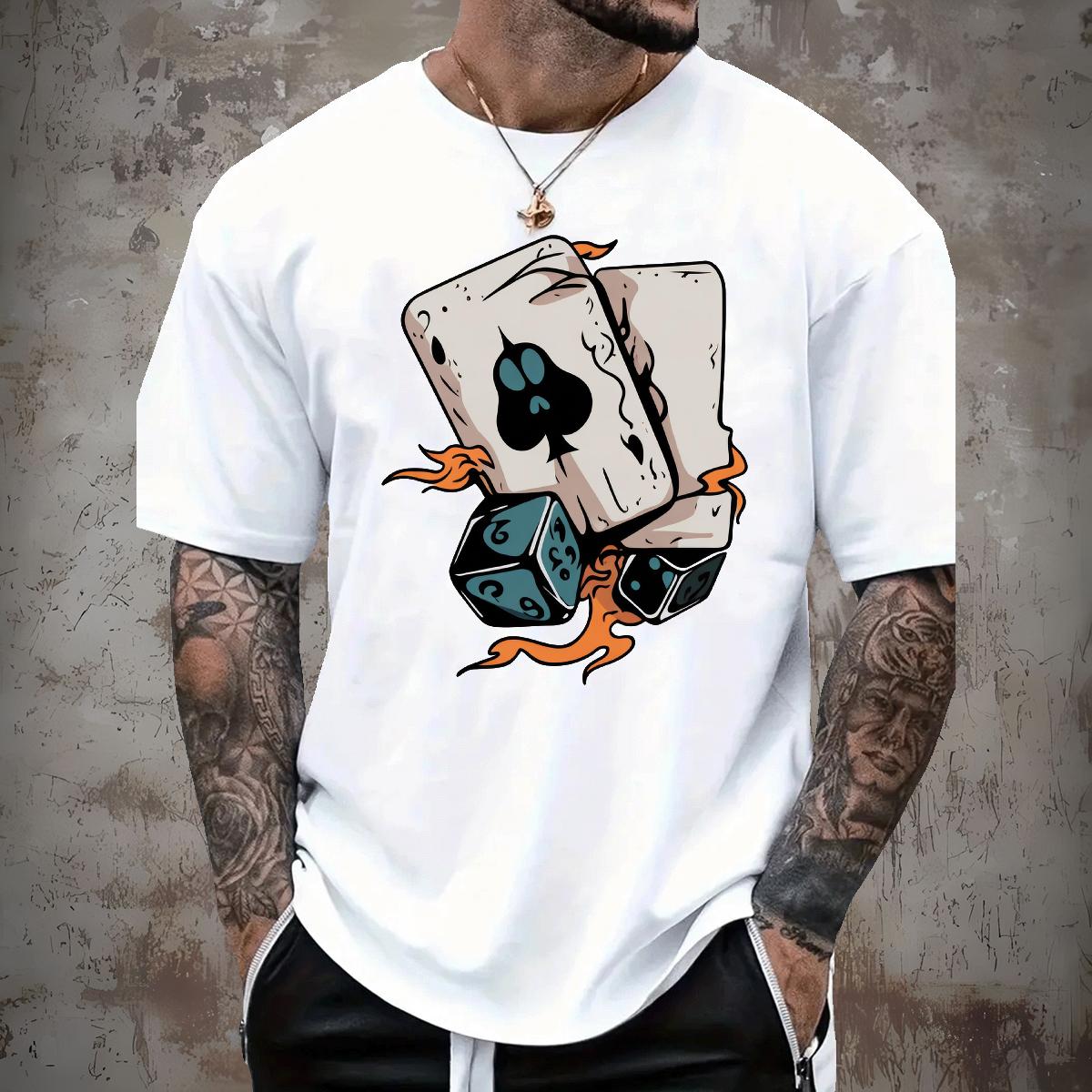 2024 Designer Mens T Shirts Poker 100% Cotton 230g Custom Men Tops Tees Street Cotton O Neck Short Sleeves Unisex Clothings