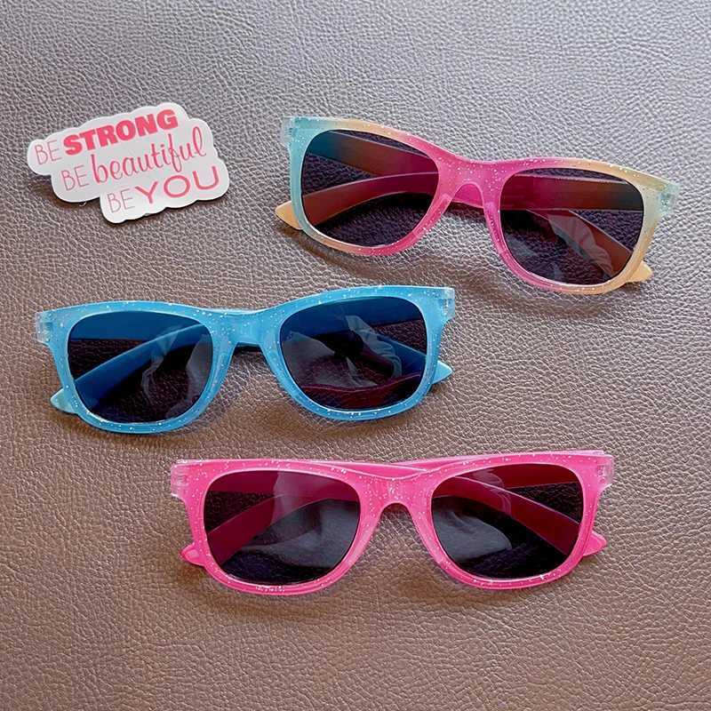 Sunglasses 2024 New Girls Boys Colorful Rectangular Sunglasses Children Fashion Cartoon Outdoor UV400 Protection Sunglasses Kids Sunglasses
