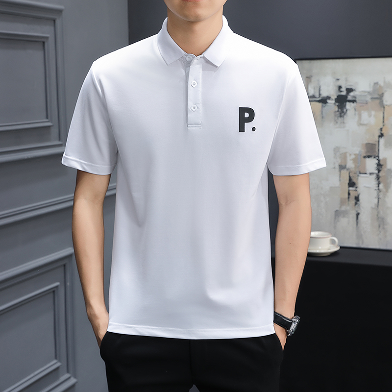 2024 Summer New Short sleeved POLO Shirt Slim Fit T-shirt Trendy Embroidered Men's Polo Top