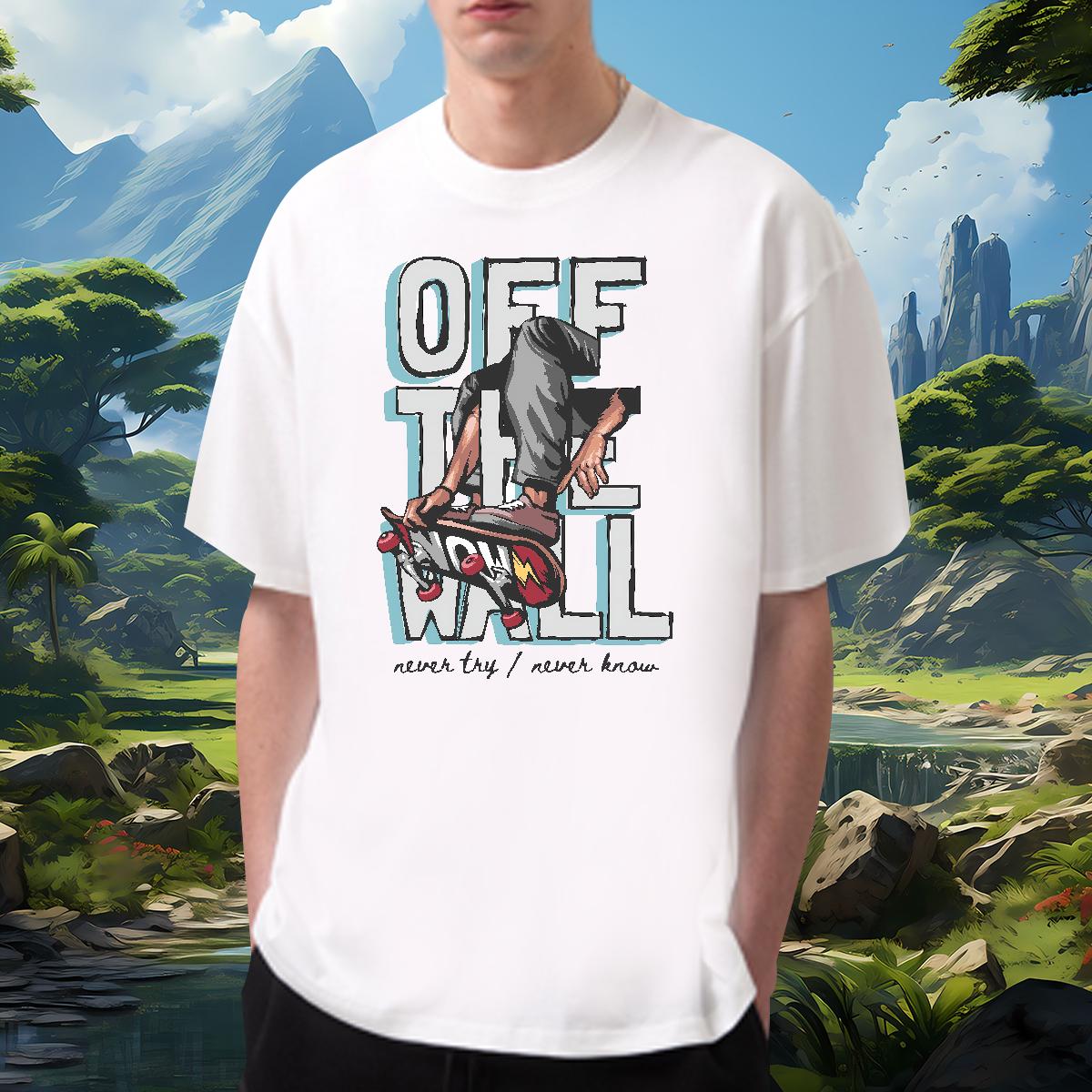 Brand Men Tshirts Graffiti Art 100% Cotton 230g Cotton Breathable Soft Outdoor Men T Shirts DIY Printed New Tops Shirt