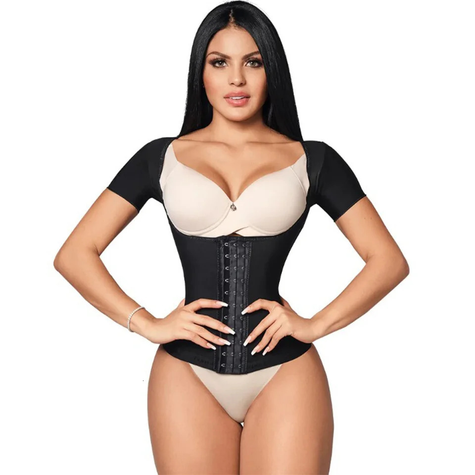 Corset Reducing Shaper Colombian Waist Trainer fo Women Shapewear High Compression Girdles Slimming Flat Sheath Sleeved Corset 240715